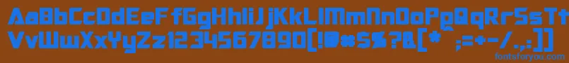 フォントOptimusBold – 茶色の背景に青い文字