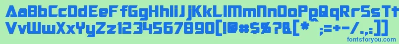 OptimusBold Font – Blue Fonts on Green Background