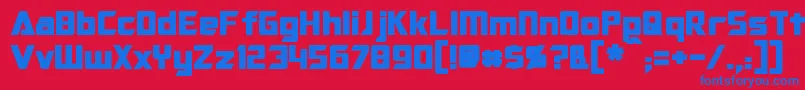 OptimusBold Font – Blue Fonts on Red Background