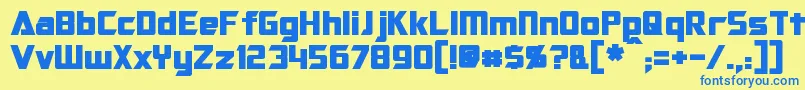 OptimusBold Font – Blue Fonts on Yellow Background