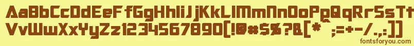 OptimusBold Font – Brown Fonts on Yellow Background