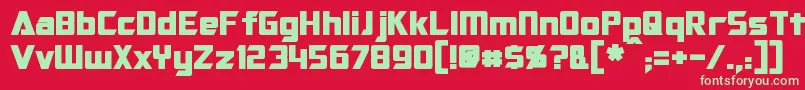 OptimusBold Font – Green Fonts on Red Background