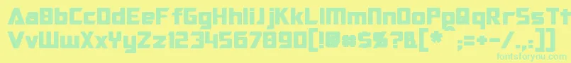 OptimusBold Font – Green Fonts on Yellow Background