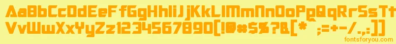 フォントOptimusBold – オレンジの文字が黄色の背景にあります。