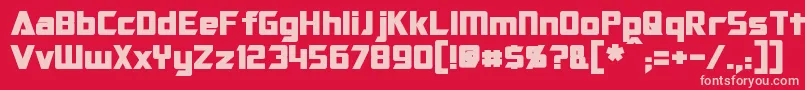 OptimusBold Font – Pink Fonts on Red Background