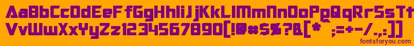 OptimusBold-fontti – violetit fontit oranssilla taustalla