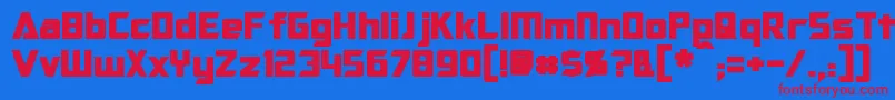 OptimusBold Font – Red Fonts on Blue Background