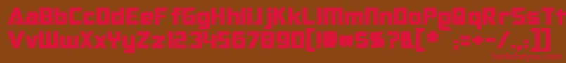 OptimusBold-fontti – punaiset fontit ruskealla taustalla