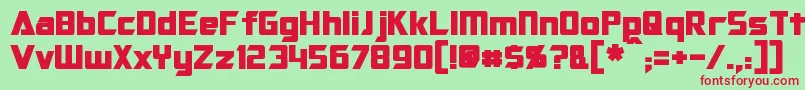 OptimusBold Font – Red Fonts on Green Background