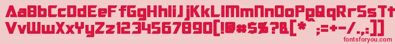 フォントOptimusBold – ピンクの背景に赤い文字