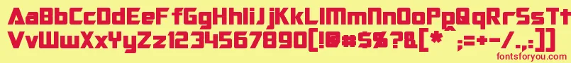 OptimusBold Font – Red Fonts on Yellow Background