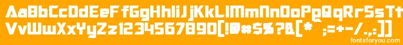 Czcionka OptimusBold – białe czcionki na pomarańczowym tle