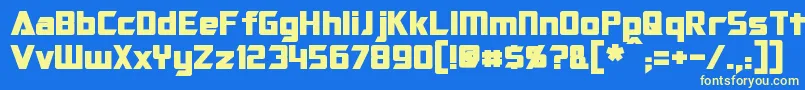 フォントOptimusBold – 黄色の文字、青い背景