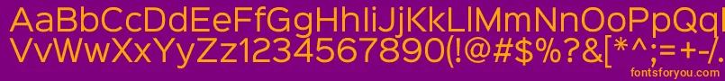 フォントSinkinsans400regular – 紫色の背景にオレンジのフォント