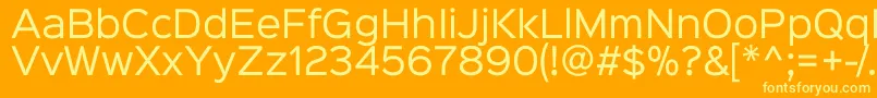 Więcej informacji o czcionce Sinkinsans400regular Czcionka Sinkinsans400regular – żółte czcionki na pomarańczowym tle