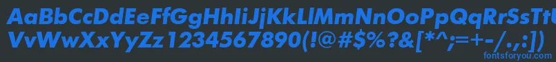 FuturisgttBolditalic Font – Blue Fonts on Black Background