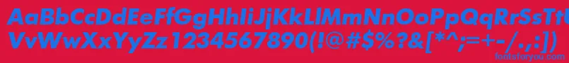 フォントFuturisgttBolditalic – 赤い背景に青い文字