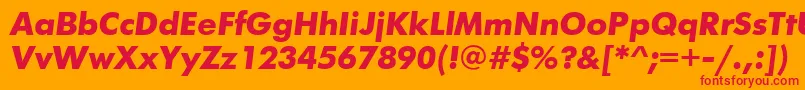 FuturisgttBolditalic-Schriftart – Rote Schriften auf orangefarbenem Hintergrund