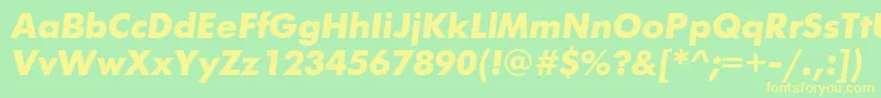 FuturisgttBolditalic Font – Yellow Fonts on Green Background