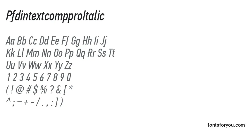 PfdintextcompproItalic Font – alphabet, numbers, special characters