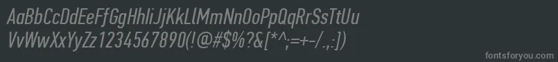 Шрифт PfdintextcompproItalic – серые шрифты на чёрном фоне