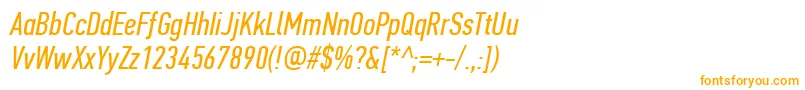 PfdintextcompproItalic Font – Orange Fonts on White Background