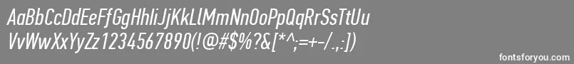 PfdintextcompproItalic Font – White Fonts on Gray Background