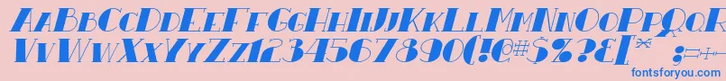 フォントResavyItalic – ピンクの背景に青い文字