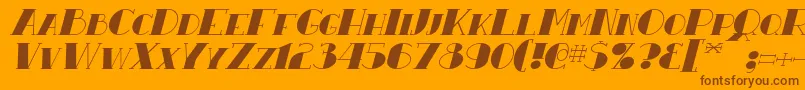ResavyItalic Font – Brown Fonts on Orange Background