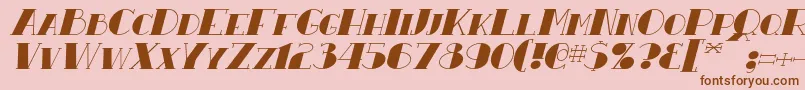 ResavyItalic Font – Brown Fonts on Pink Background