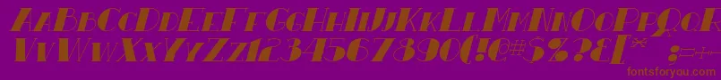 ResavyItalic Font – Brown Fonts on Purple Background