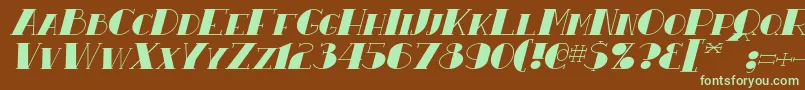 ResavyItalic Font – Green Fonts on Brown Background