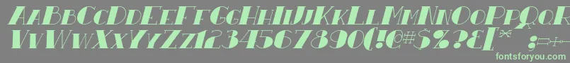 ResavyItalic Font – Green Fonts on Gray Background