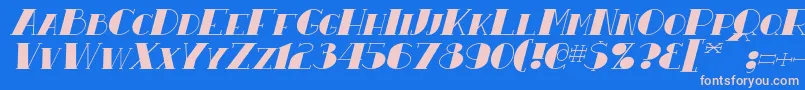 ResavyItalic Font – Pink Fonts on Blue Background