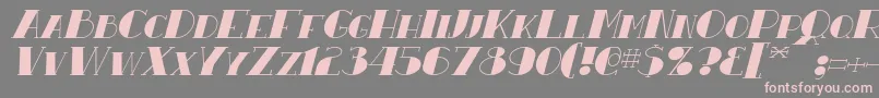 ResavyItalic Font – Pink Fonts on Gray Background