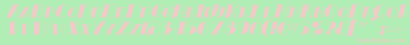 ResavyItalic Font – Pink Fonts on Green Background