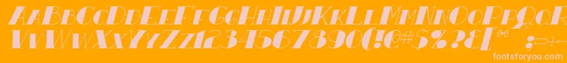 ResavyItalic Font – Pink Fonts on Orange Background