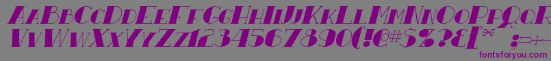 ResavyItalic-fontti – violetit fontit harmaalla taustalla