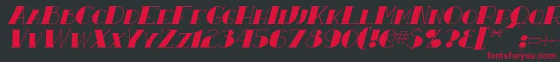 ResavyItalic Font – Red Fonts on Black Background