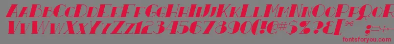 フォントResavyItalic – 赤い文字の灰色の背景