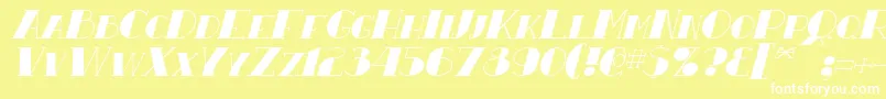 ResavyItalic Font – White Fonts on Yellow Background