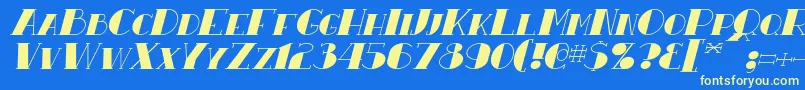 ResavyItalic Font – Yellow Fonts on Blue Background