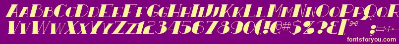 ResavyItalic Font – Yellow Fonts on Purple Background