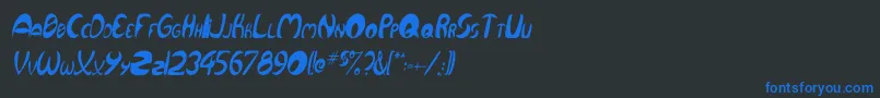 QurveThinItalic Font – Blue Fonts on Black Background