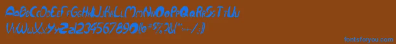 フォントQurveThinItalic – 茶色の背景に青い文字