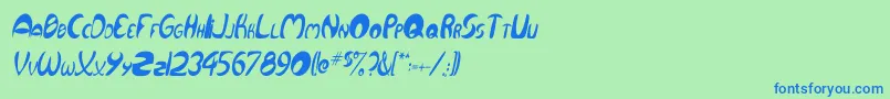 QurveThinItalic Font – Blue Fonts on Green Background