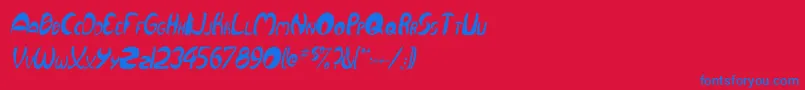 QurveThinItalic Font – Blue Fonts on Red Background