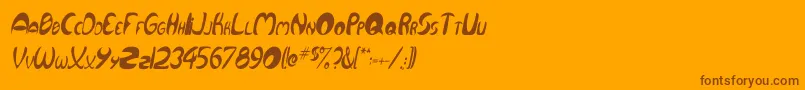 QurveThinItalic Font – Brown Fonts on Orange Background