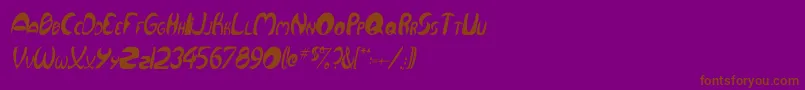 QurveThinItalic Font – Brown Fonts on Purple Background