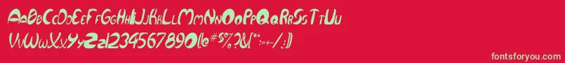 Шрифт QurveThinItalic – зелёные шрифты на красном фоне